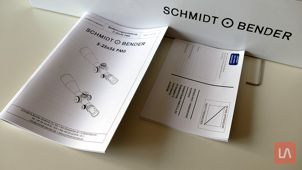 Schmidt &amp; Bender PMII 5-25x56 Mode d'emploi et carte de garantie